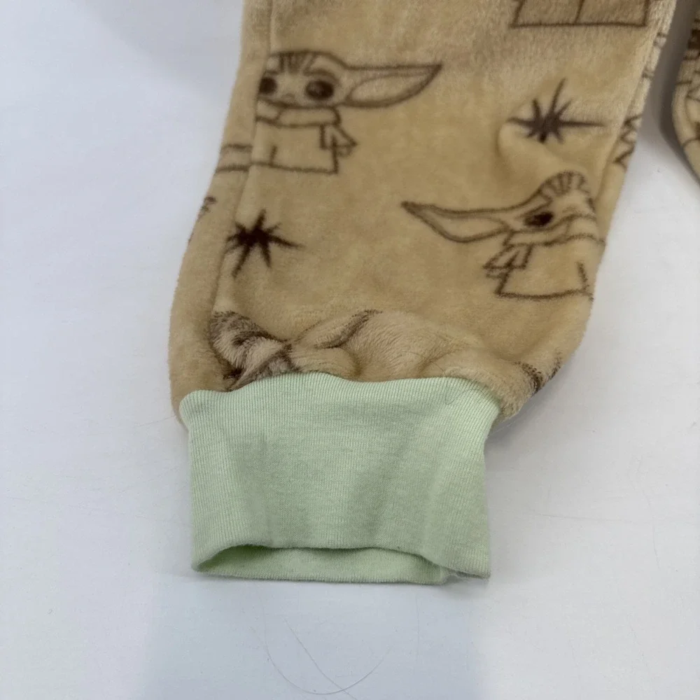 Disney Lucas Film Baby Yoda Pajamas Womens S 4-6 Fleece Costume One Piece PJs - Picture 4 of 10